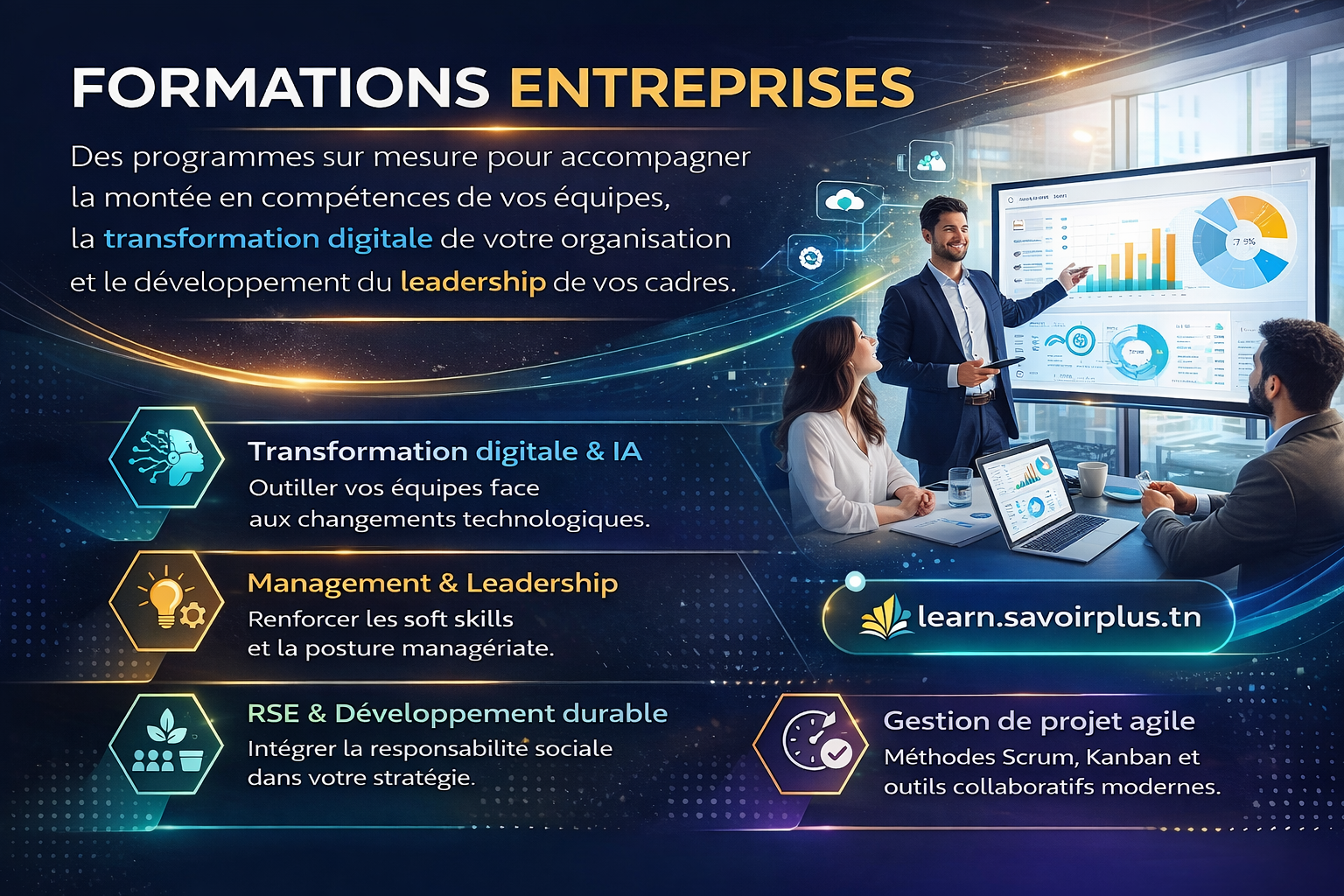 Formations entreprises SAVOIRS PLUS — Management, IA et transformation digitale